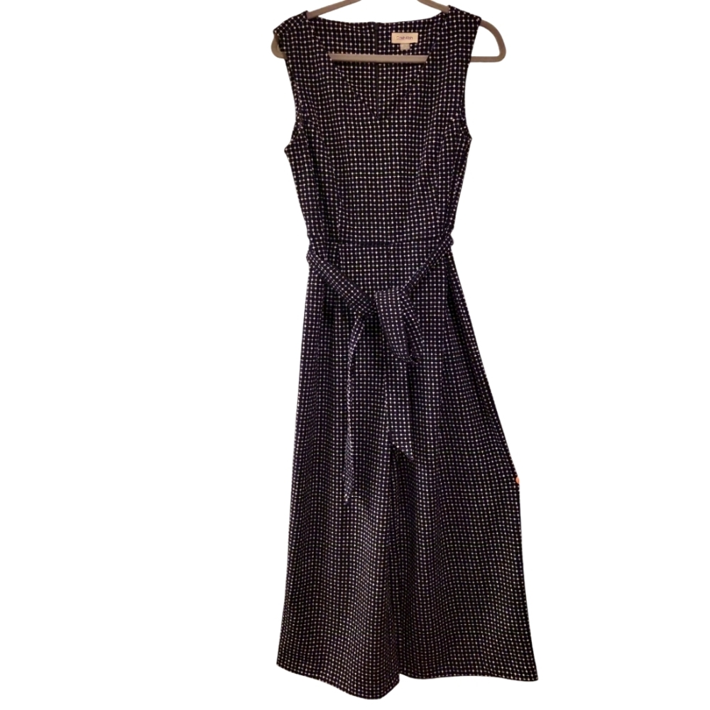 Calvin Klein, Jumpsuit, Belted, Sleeveless, V-Neck, Cropped, Women's sz 10, Blac